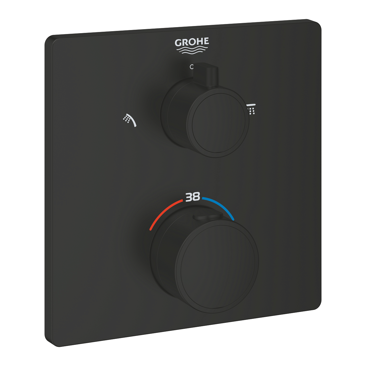 Grohtherm Thermostatic shower mixer for 2 outlets with integrated shut off/diverter valve