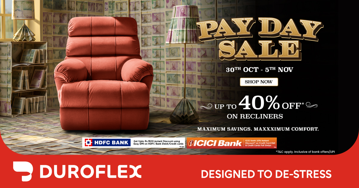 Pay Day Sale on Duroflex Recliners | Up to 40% Off