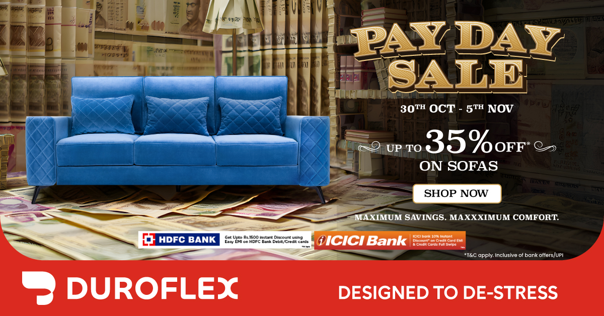 Pay Day Sale on Duroflex Sofas | Up to 35% Off