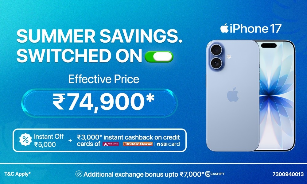 Summer Savings Switched On with iPhone 17 at ₹74,900*