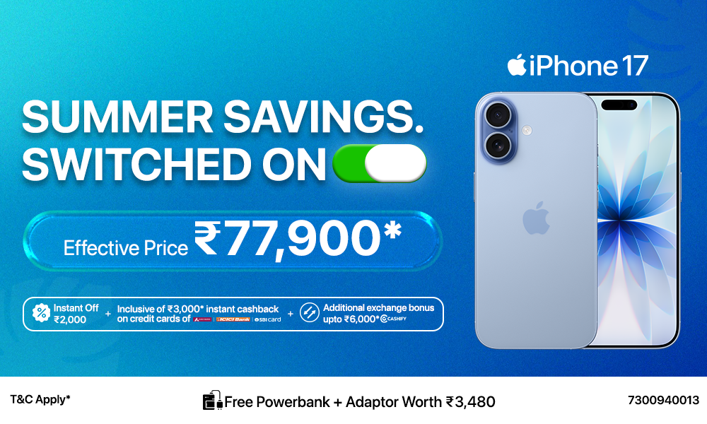 iPhone 17 Summer Savings Offer – Effective Price ₹77,900*