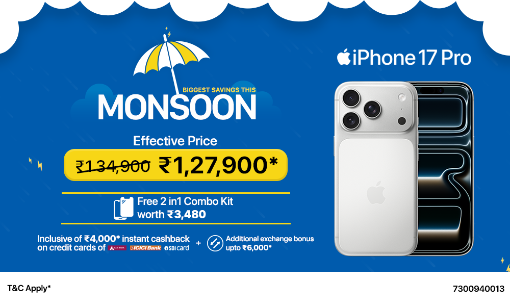 Monsoon Savings on iPhone 17 Pro Effective Price ₹1,27,900