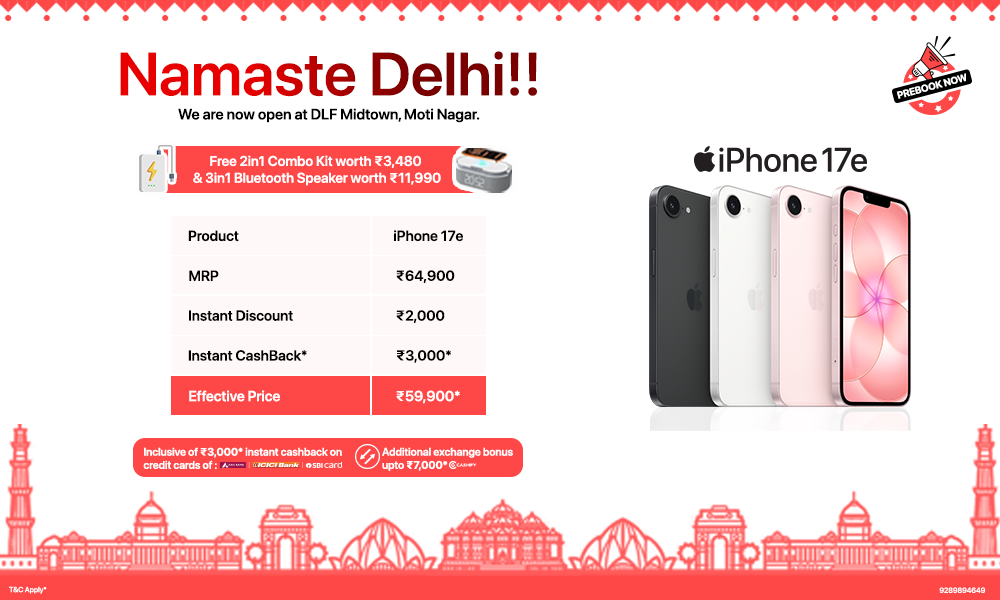 iPhone 17e Launch Offer in Delhi – Starting ₹59,900*