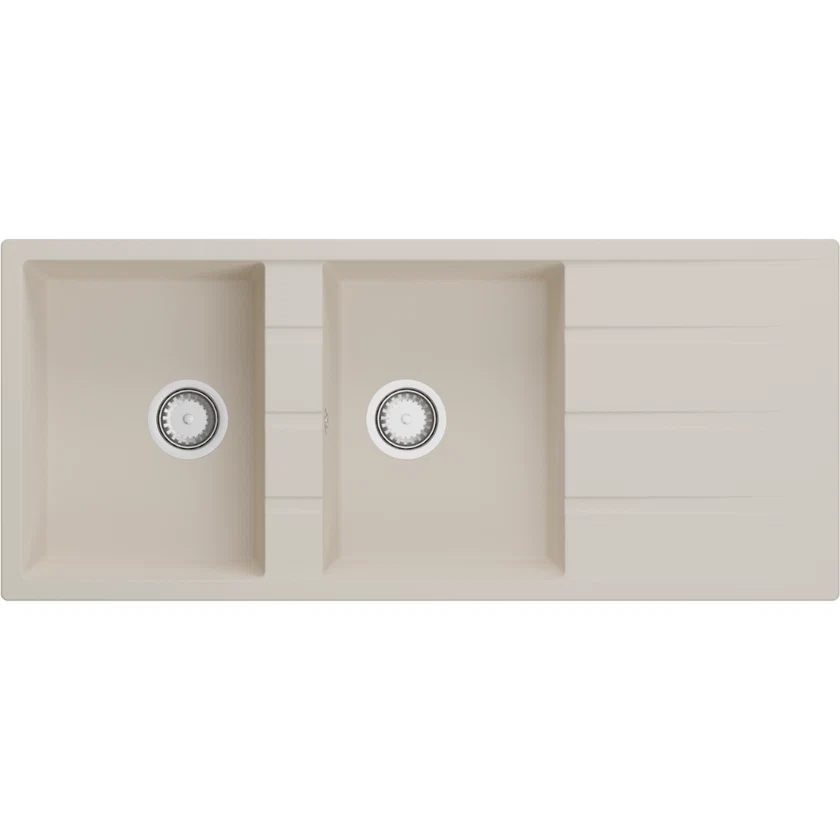 Lithos Grande Double Bowl Sinks with Drainboard