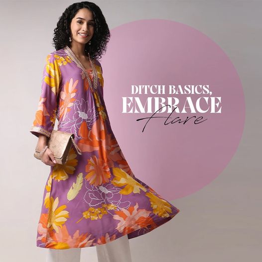 Turn heads in our stunning Flare Fit Printed Kurta