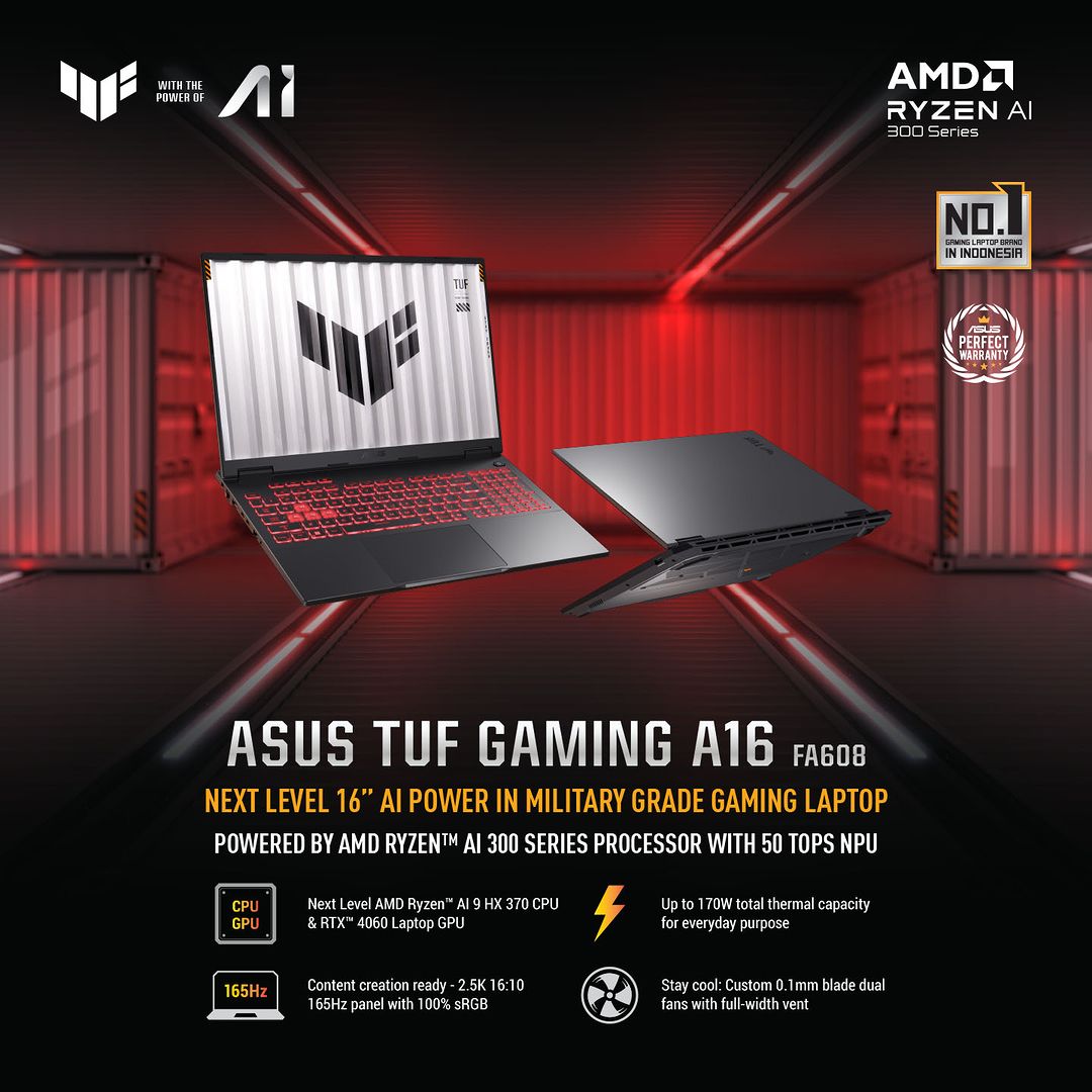 ASUS TUF Gaming A16: Next Level 16" AI Power in Military Grade Gaming Laptop