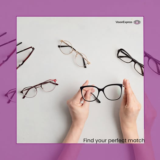 Find your perfect match! With frames that complement every face, Vision Express helps you see clearly and look effortlessly stylish.