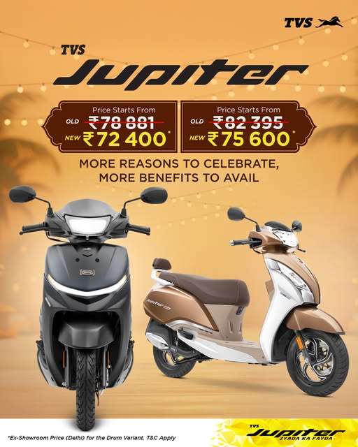 When GST rates drop, your reasons to celebrate with TVS Jupiter go up!