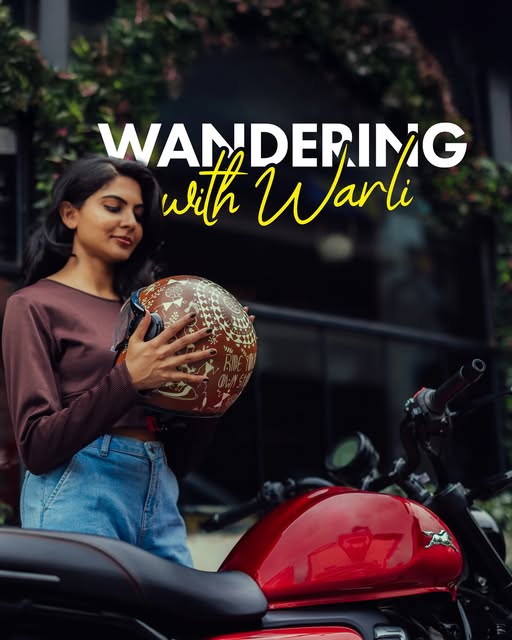 The Warli Warrior hand-painted helmet from #TheArtOfProtection series