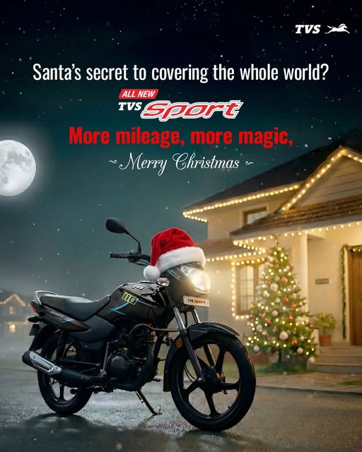 TVS Sport wishes you a Christmas full of good vibes aur happy rides.
