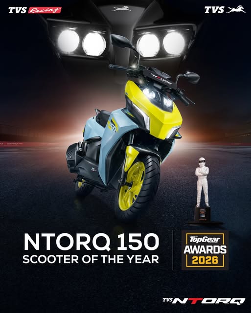 NTORQ 150 wins Scooter of the Year at the Top Gear Awards 2026.