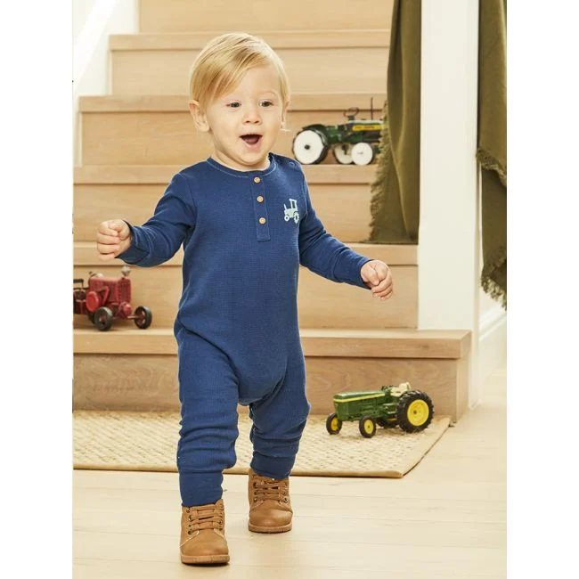 Boys Navy Single Romper