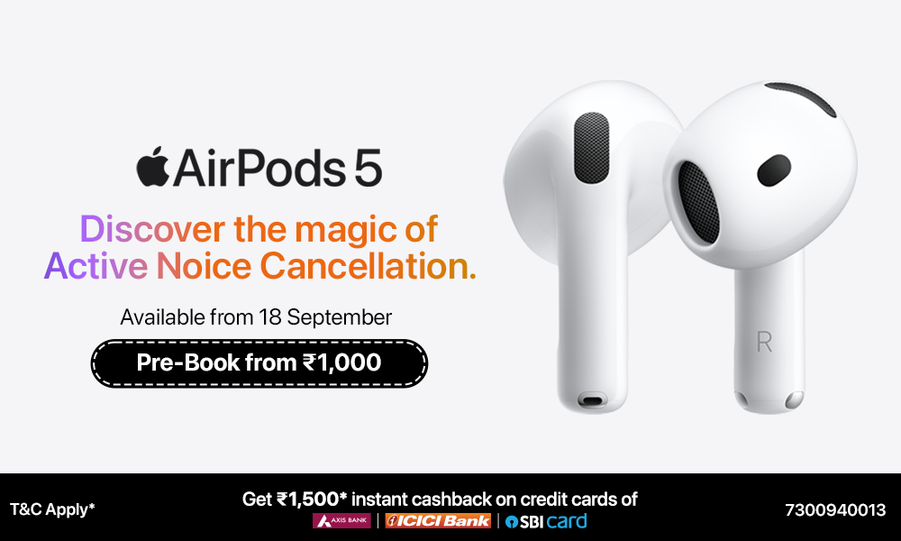 Pre-Book AirPods 5 from ₹1,000