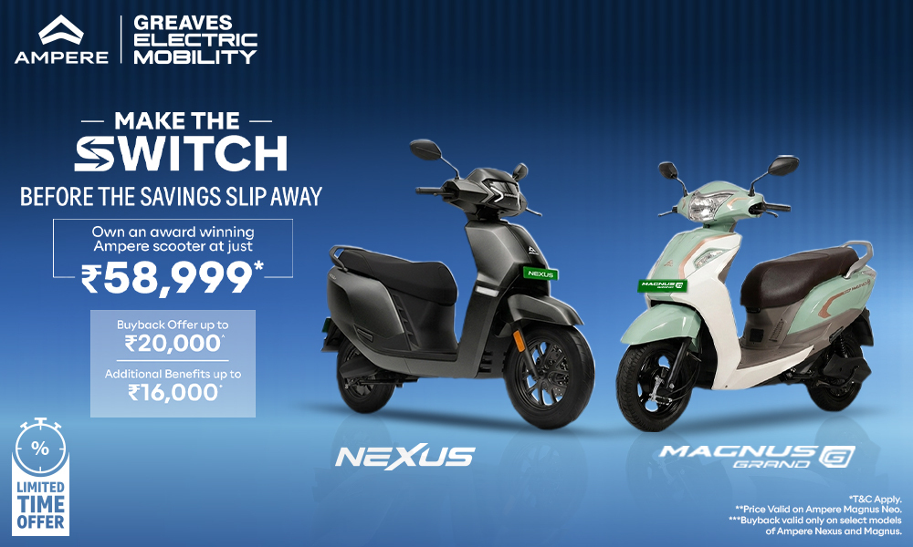 Get an Ampere EV Scooter at ₹58,999