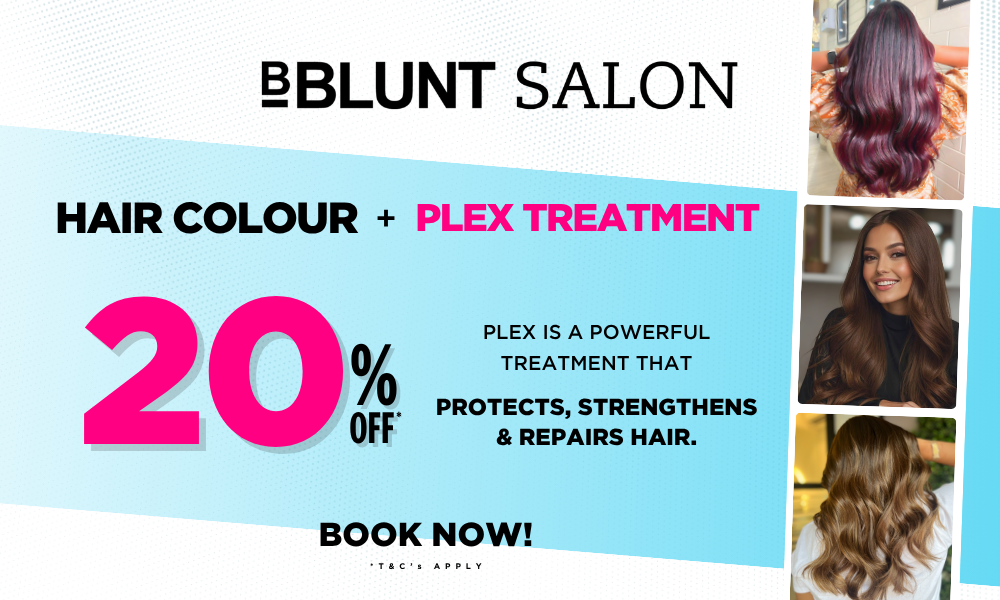🎨 Hair Colour + Plex Treatment: 20% OFF