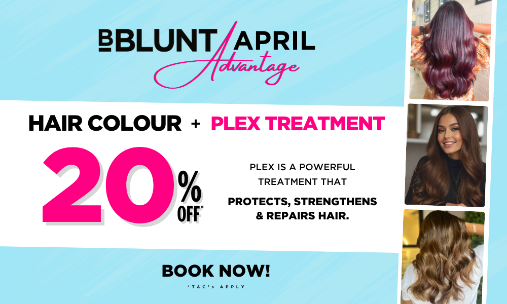 Flat 20% Off on Hair Colour + Plex Treatment