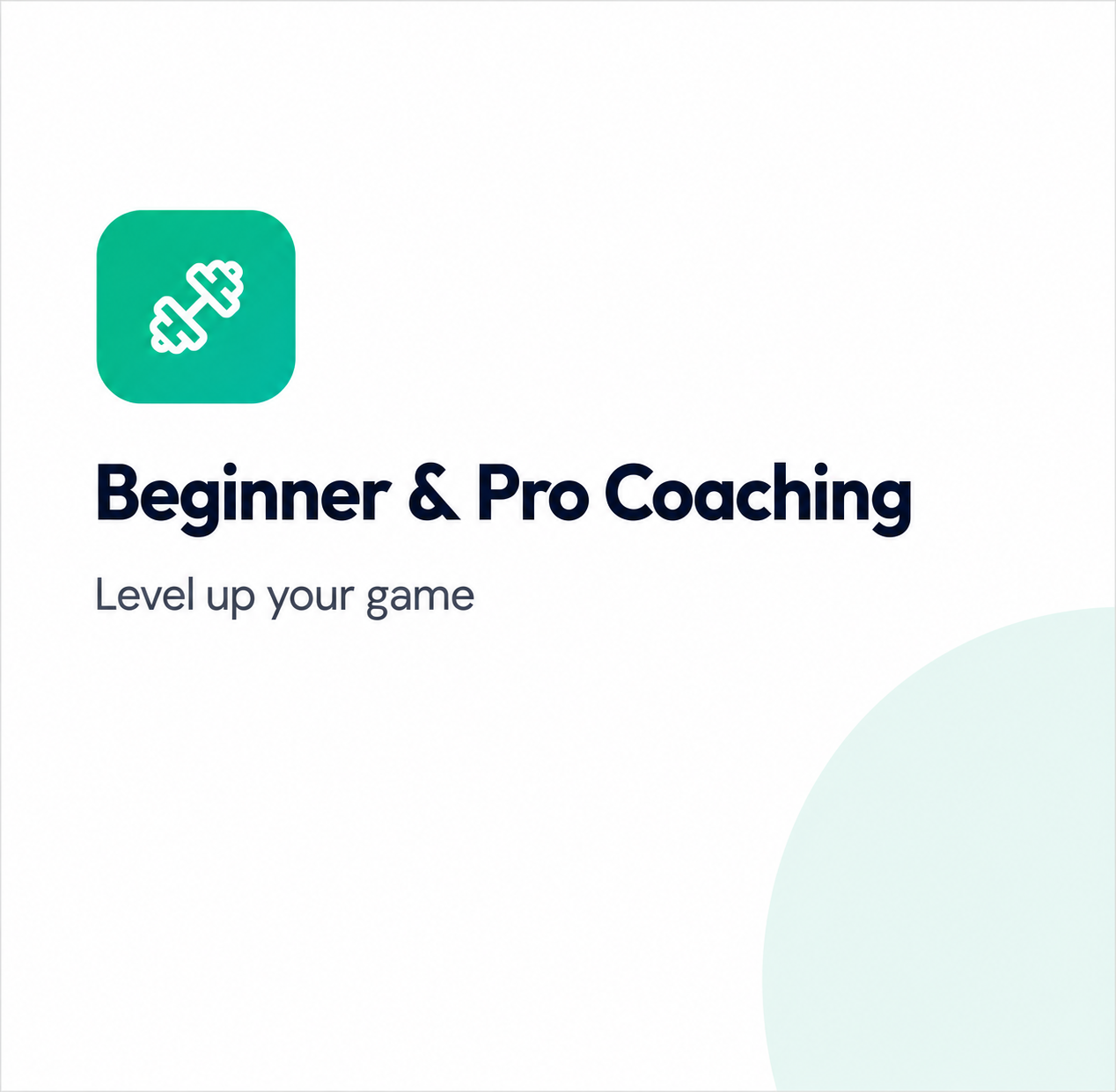 Beginner & Pro Coaching