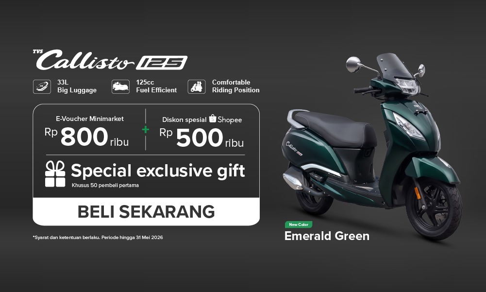 Warna baru TVS Callisto 125 telah hadir!