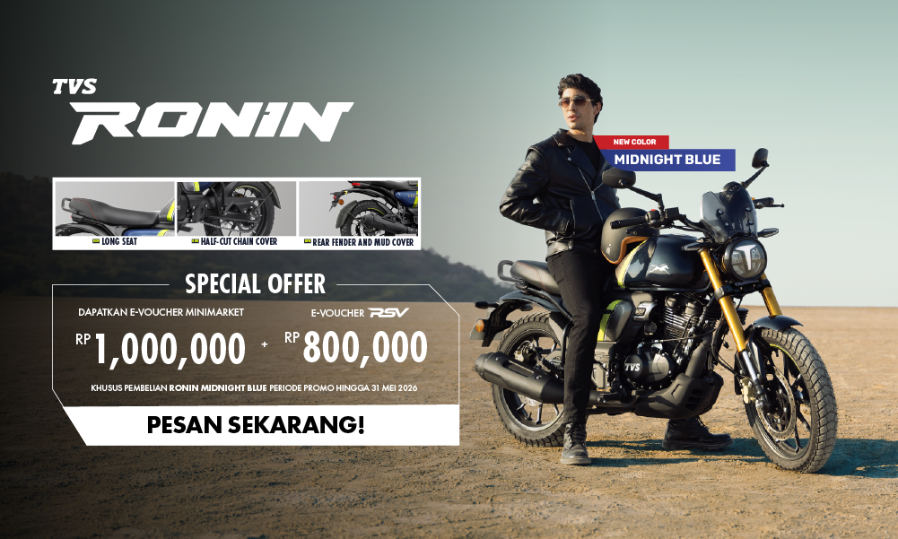 Dapatkan promo spesial untuk pembelian TVS Ronin