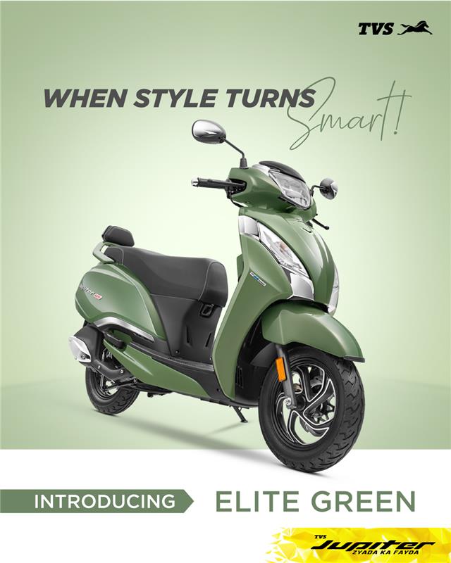 Meet the new face of elegance - TVS Jupiter now in Elite Green.