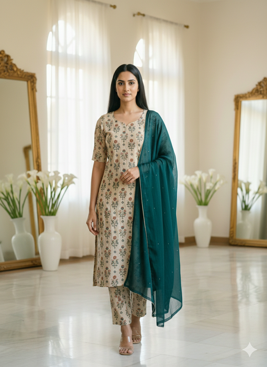 Mul Cotton Suits With Chiffon Duppatta