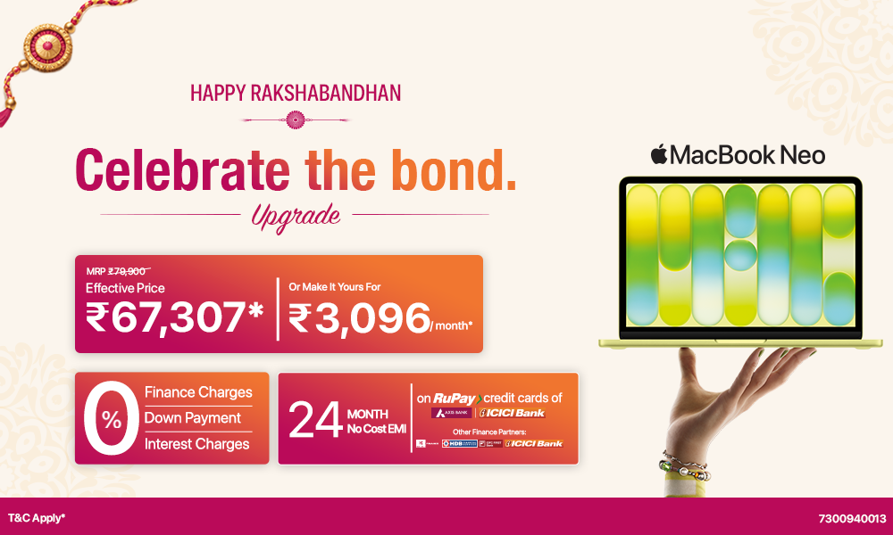 MacBook Neo at ₹67,307* This Rakshabandhan
