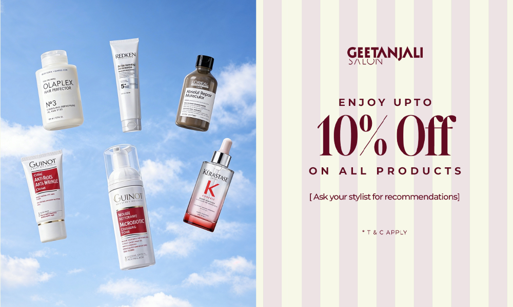 Flat 10% Off on Products at Geetanjali Salon