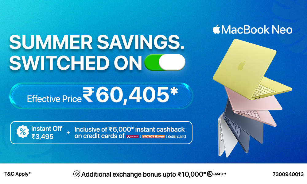 Summer Savings Switched On with MacBook Neo at ₹60,405