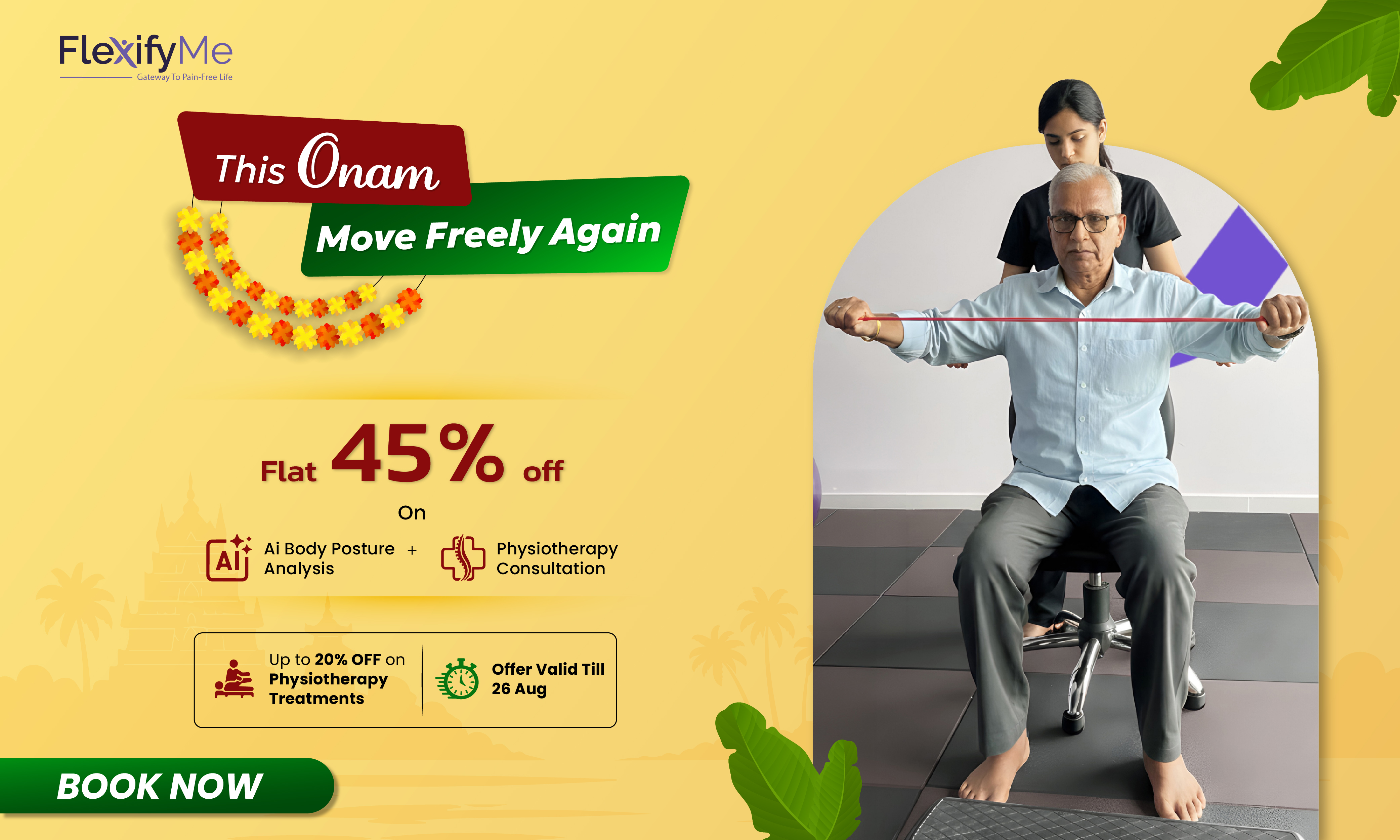 Onam Special: Flat 45% Off on Physiotherapy