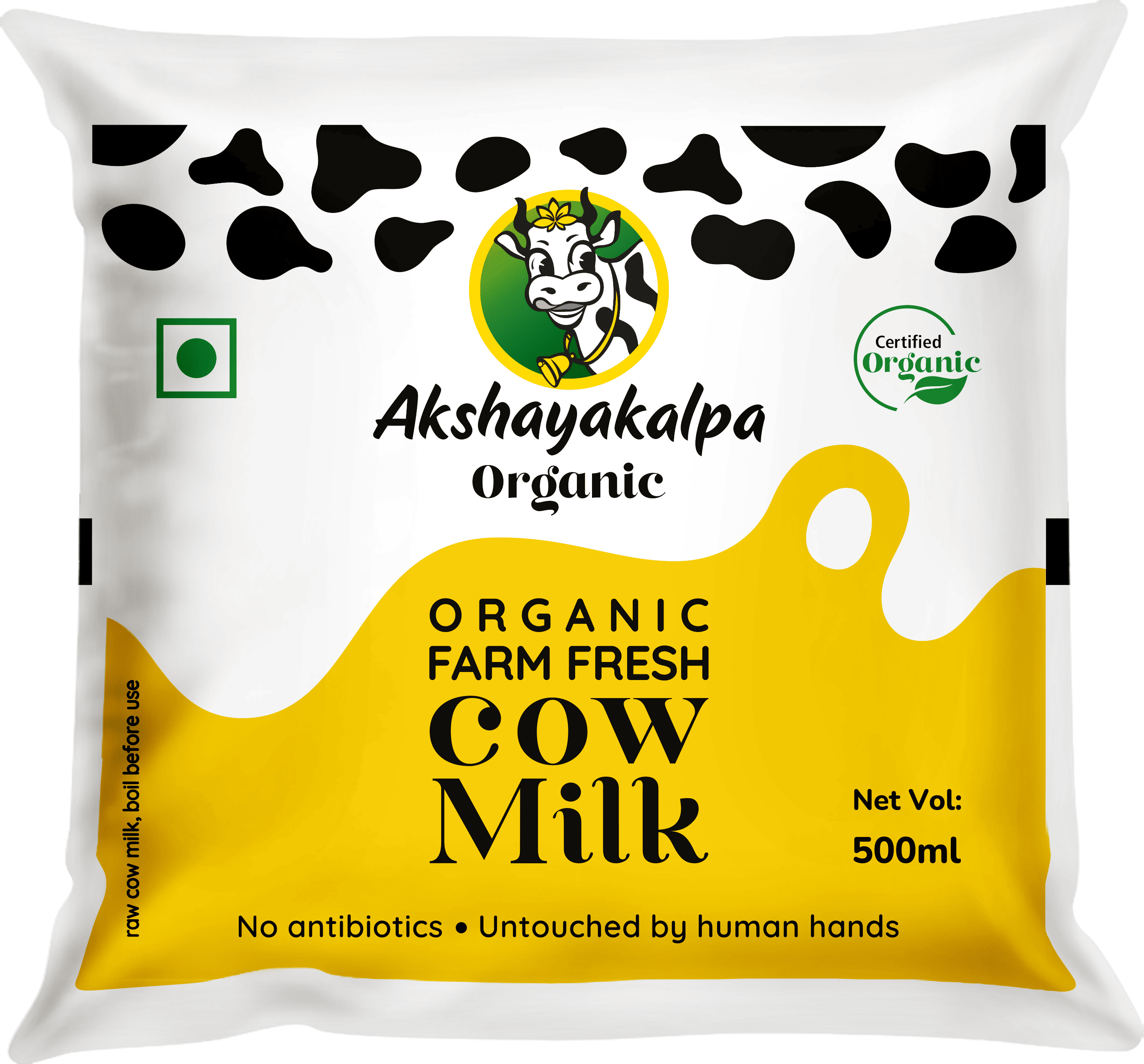 Organic farm fresh Cow Milk