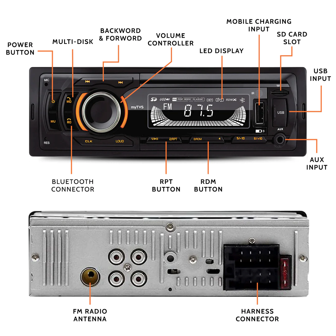 Dual Use MP3 Single Din Audio