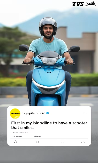 Infinite joy, one ride - TVS Jupiter.