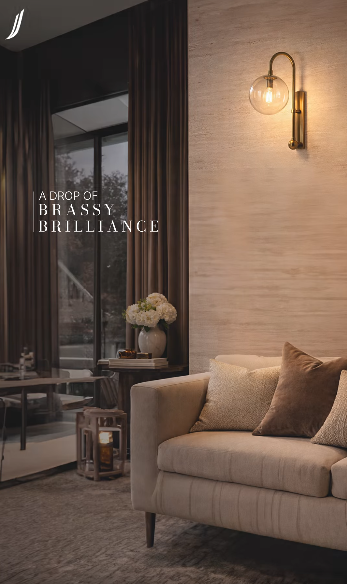 A touch of brass to soften the room.