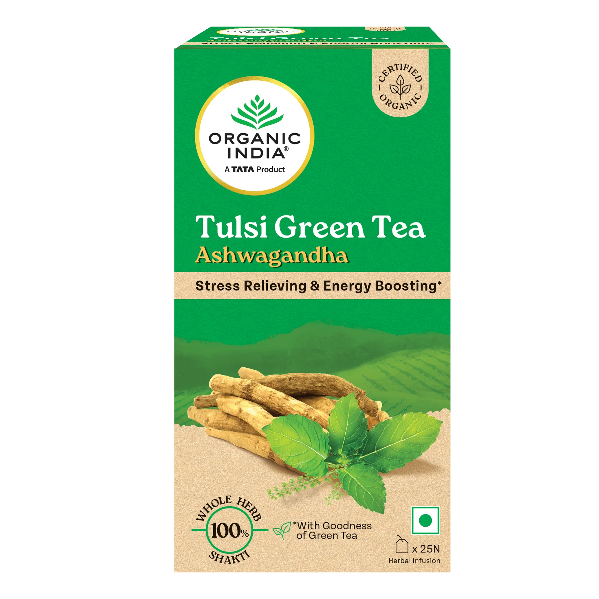 Tulsi Ashwagandha Green Tea - 25 Tea Bags