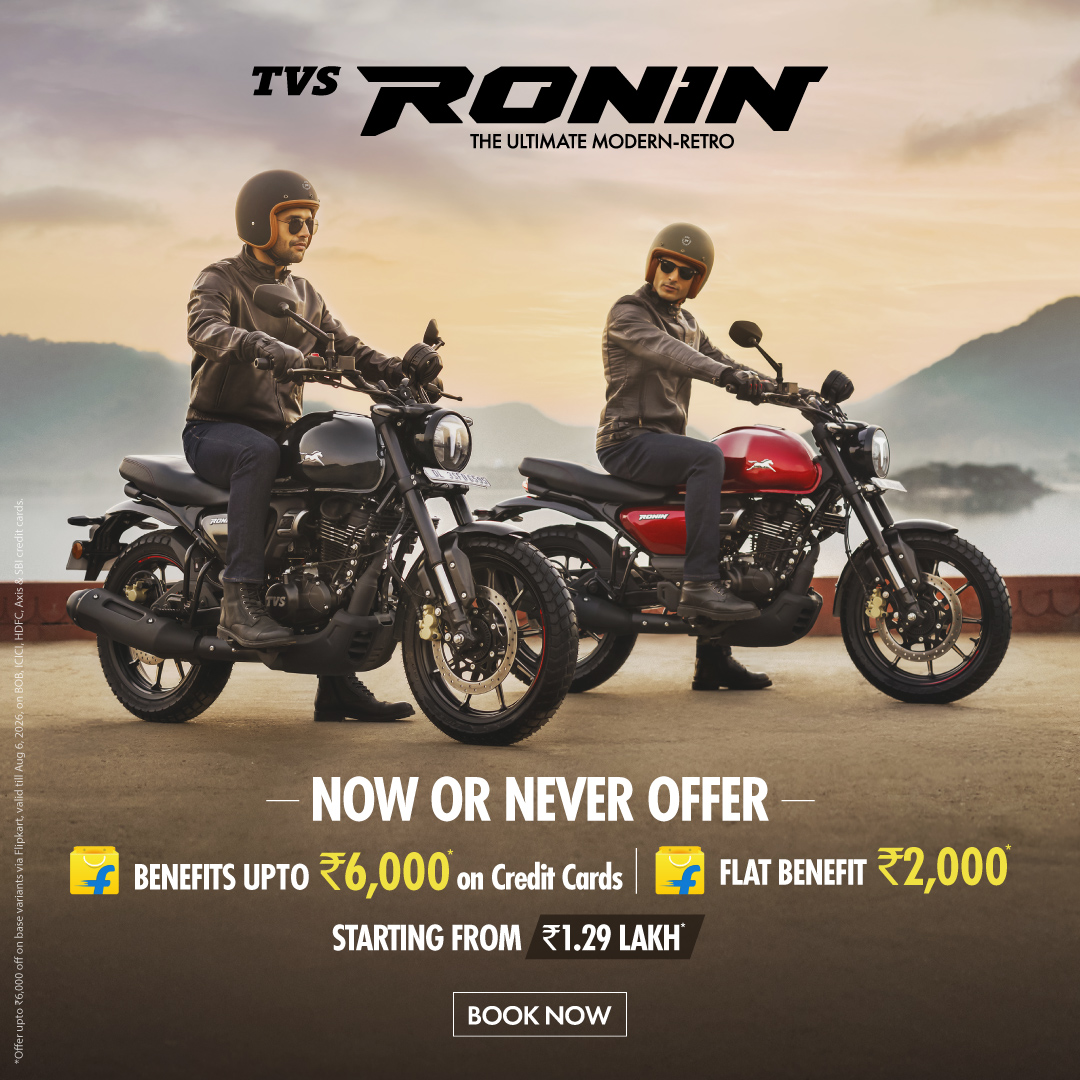 Limited Time Benefits on TVS RONIN!