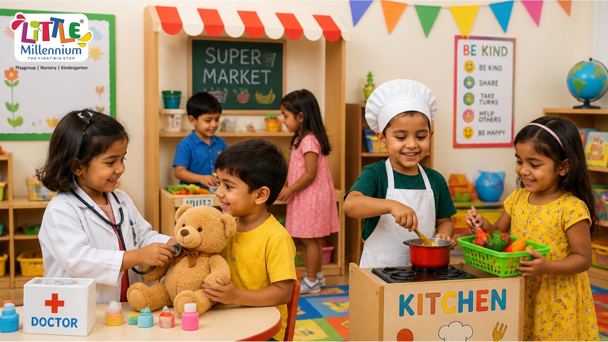 The Power of Pretend Play: Why Imagination Matters at Preschools in Fatehgarh Churian, gurdaspur