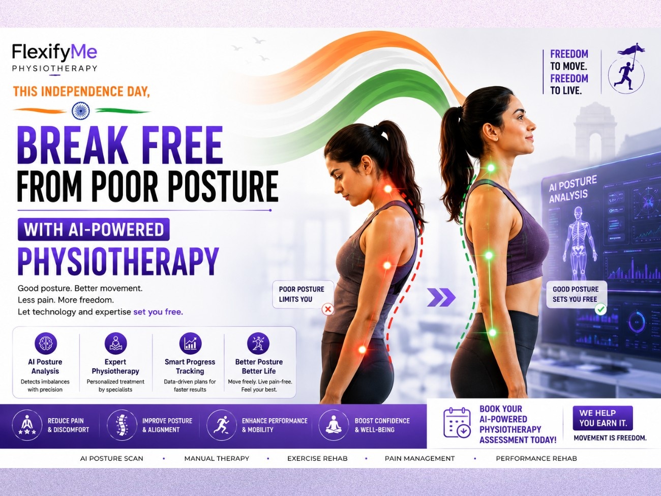 This Independence Day, Break Free From Poor Posture With AI-Powered Physiotherapy