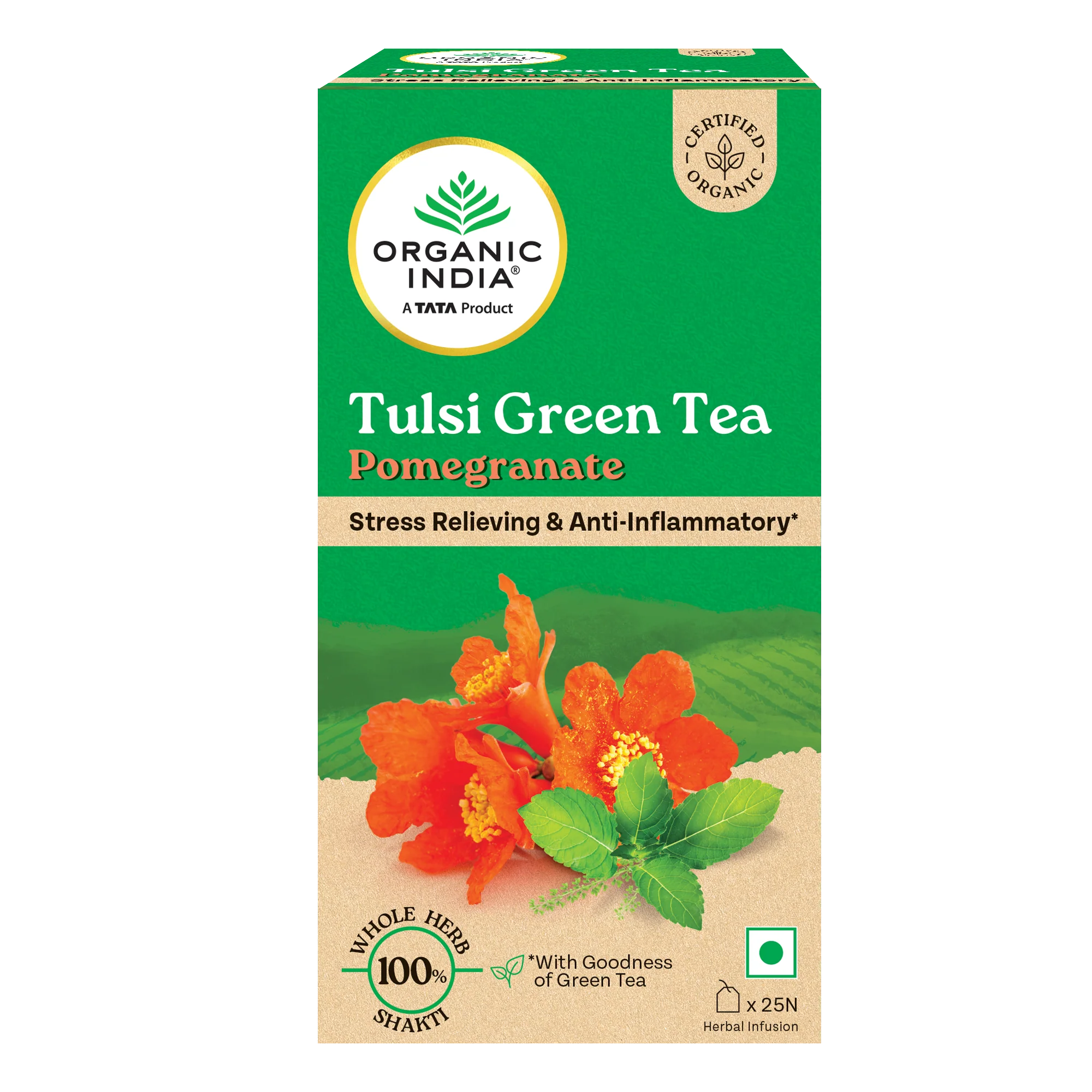 Tulsi Pomegranate Green Tea - 25 Tea Bags