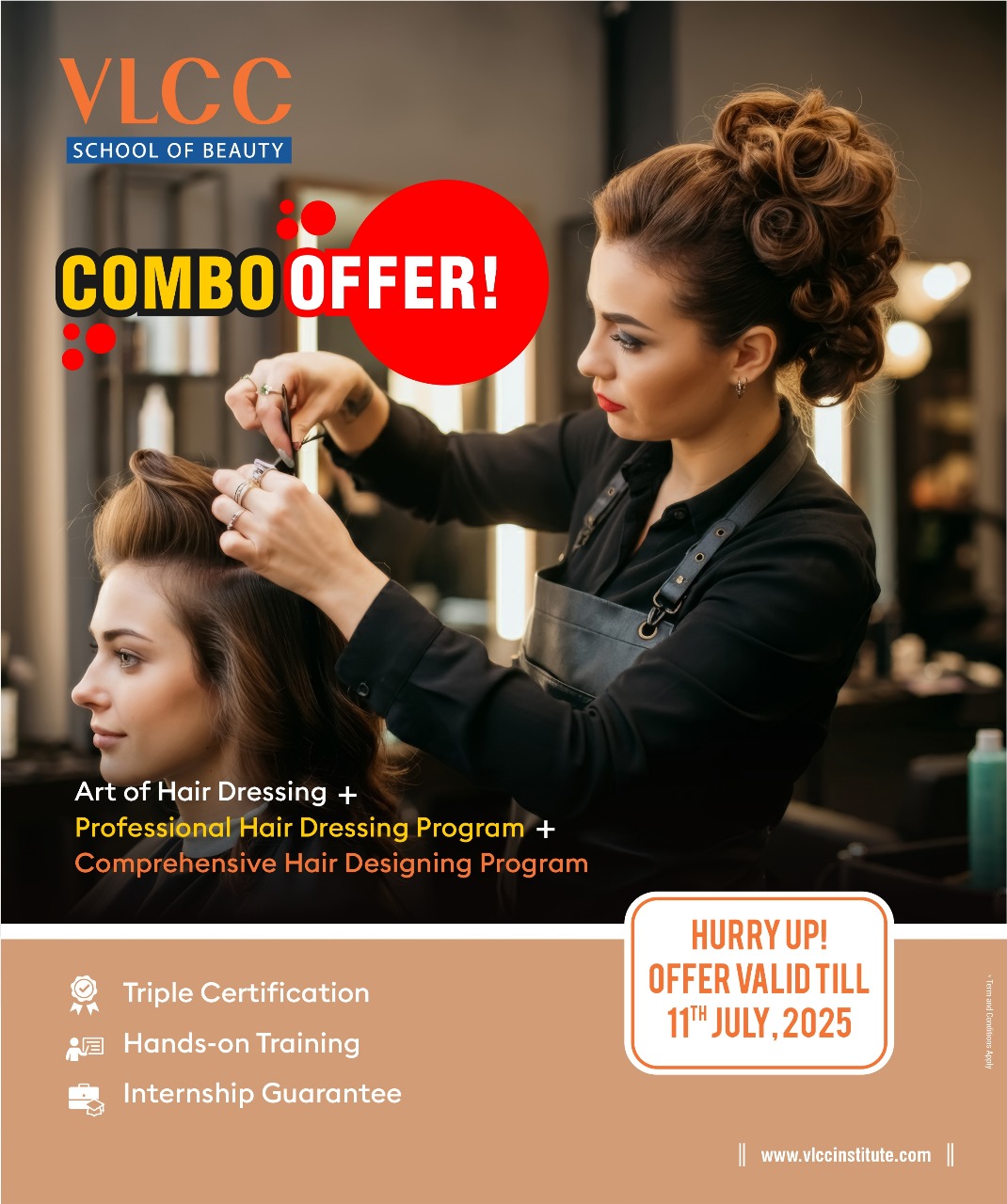 VLCC School of Beauty in Athwa, surat: Combo Offer for Aspiring Hairdressing Professionals
