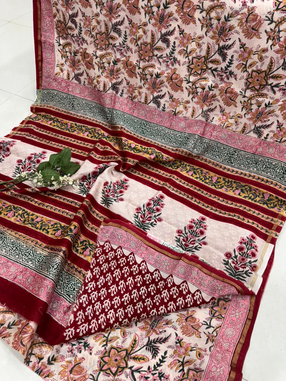 Chanderi Silk Saree with Blouse