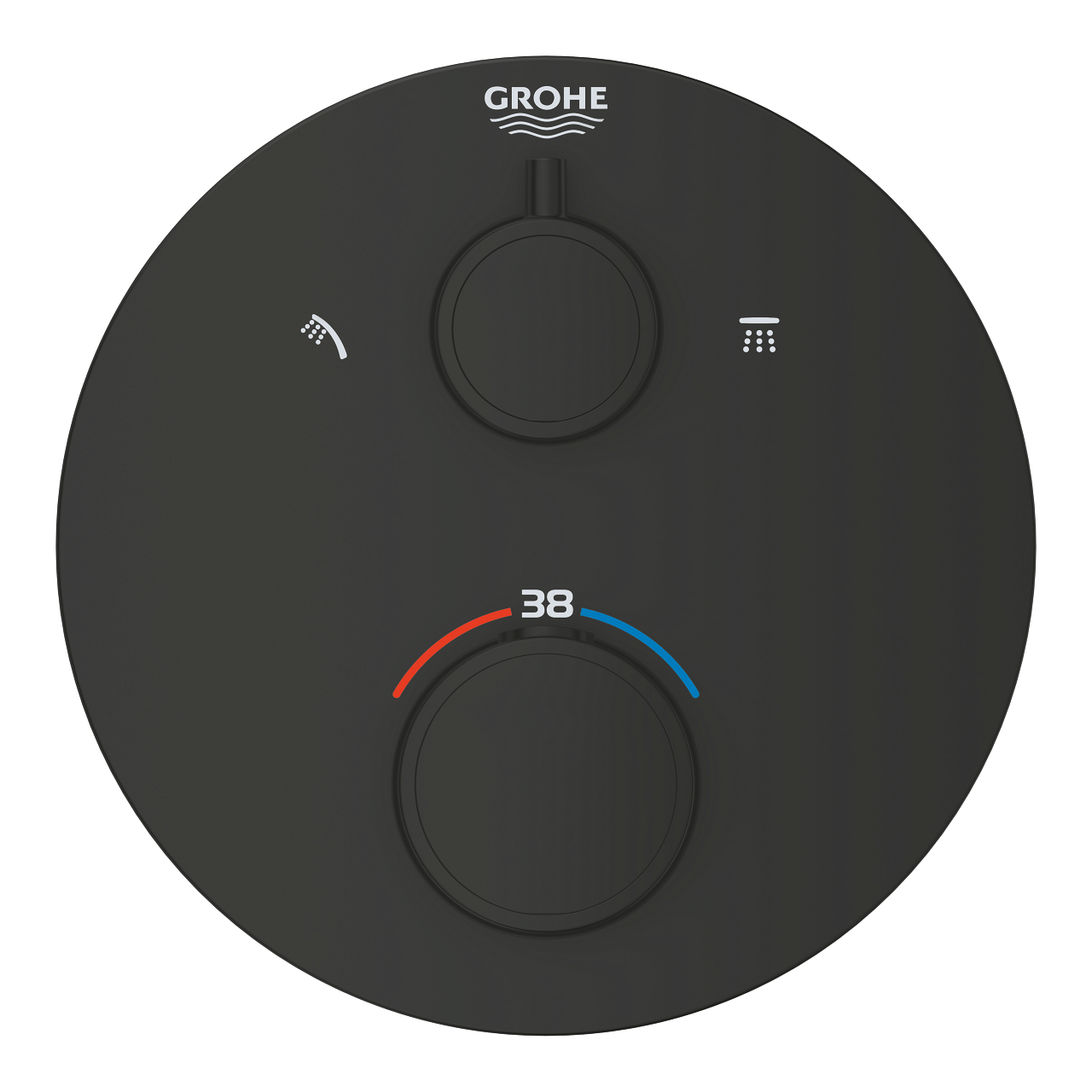 Grohtherm Thermostatic shower mixer for 2 outlets with integrated shut off/diverter valve