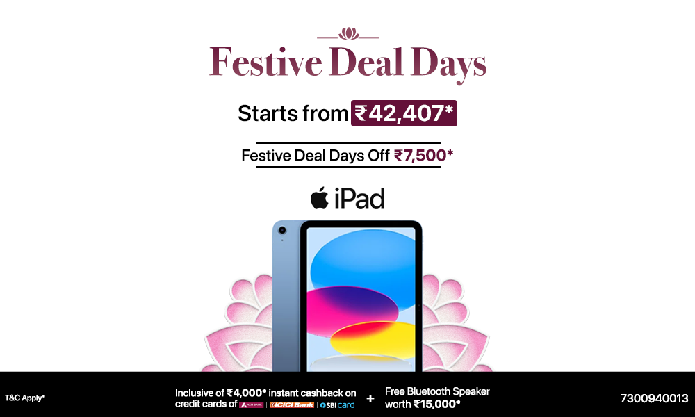 Festive Deal Days – Get Your iPad at ₹42,407*
