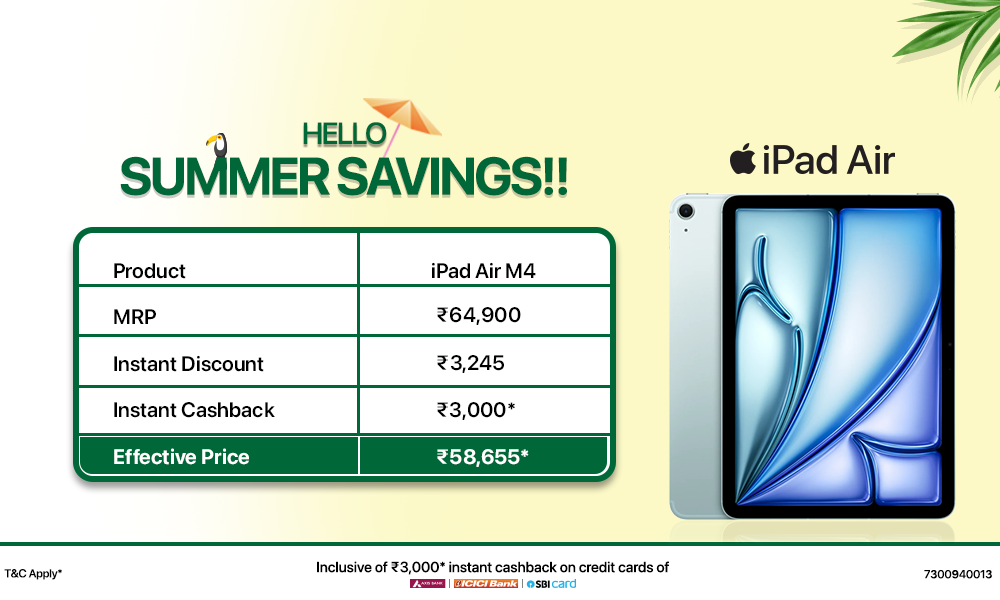 Hello Summer Savings on iPad Air M4