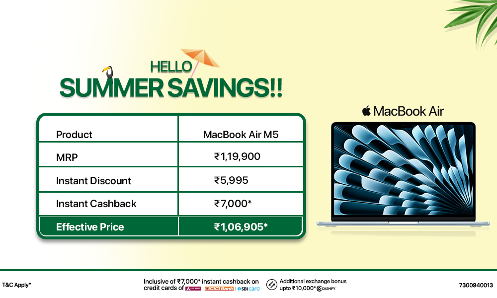 Hello Summer Savings on MacBook Air M5