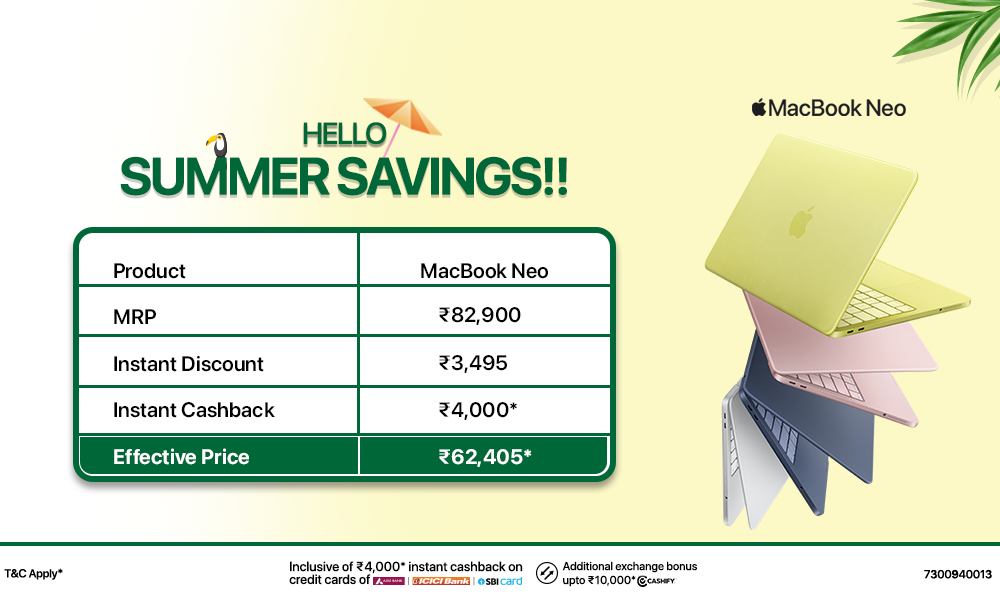 Hello Summer Savings on MacBook Neo