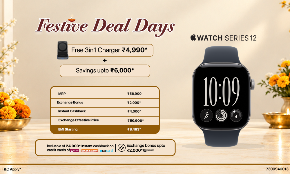 Festive Deal Days – Apple Watch Series 12 with Free 3-in-1