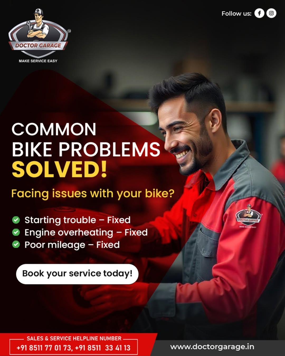 𝗖𝗼𝗺𝗺𝗼𝗻 𝗕𝗶𝗸𝗲 𝗣𝗿𝗼𝗯𝗹𝗲𝗺𝘀? 𝗪𝗲’𝘃𝗲 𝗚𝗼𝘁 𝘁𝗵𝗲 𝗙𝗶𝘅! 🔧🏍️